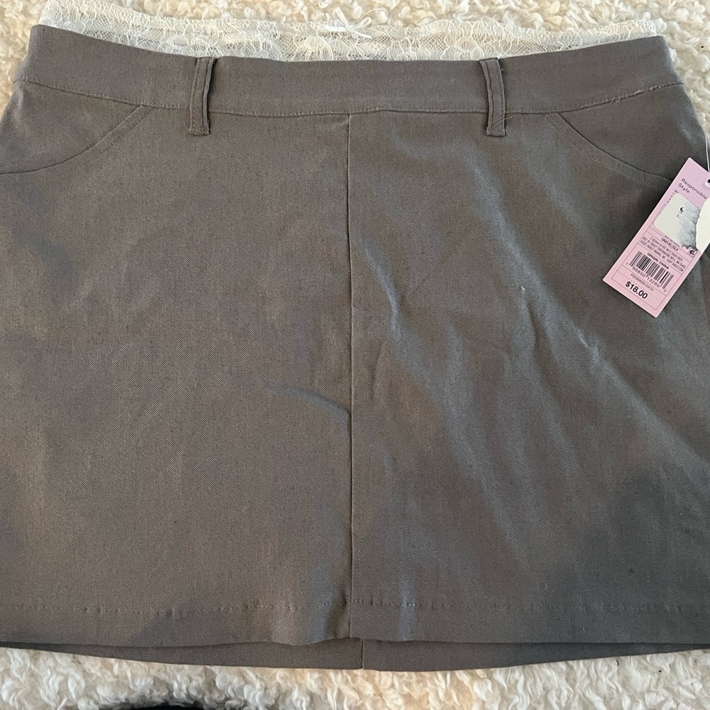 Gray Mini Skirt